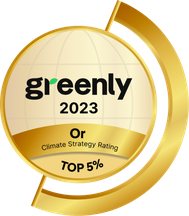 Médaille d'or Greenly 2023 — Climate Strategy Rating, Top 5 %